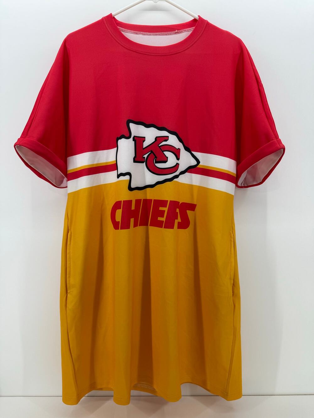 NFL Kansas City Chiefs fashion jersey dress with pockets size L/XL